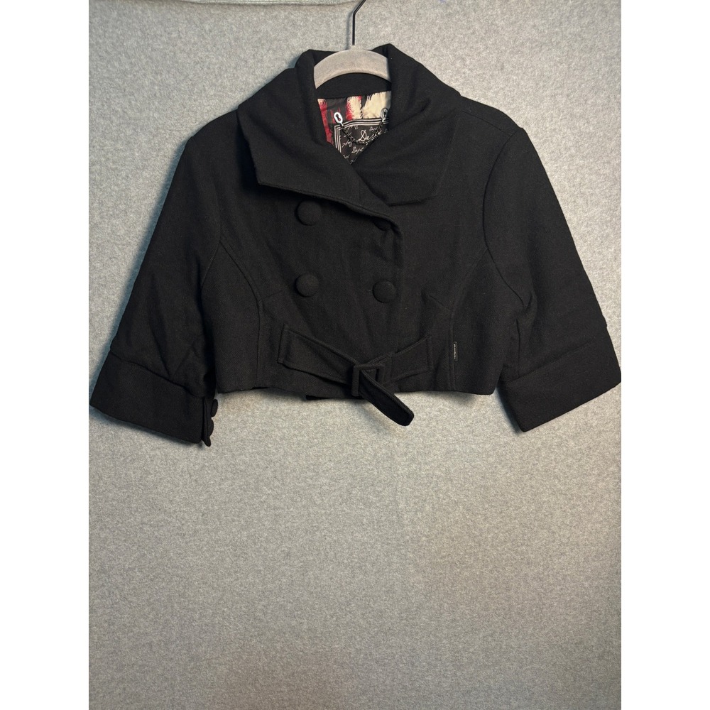 D.E.P.T Cropped Wool Blend Jacket Bolero Black Military Gothic Medium